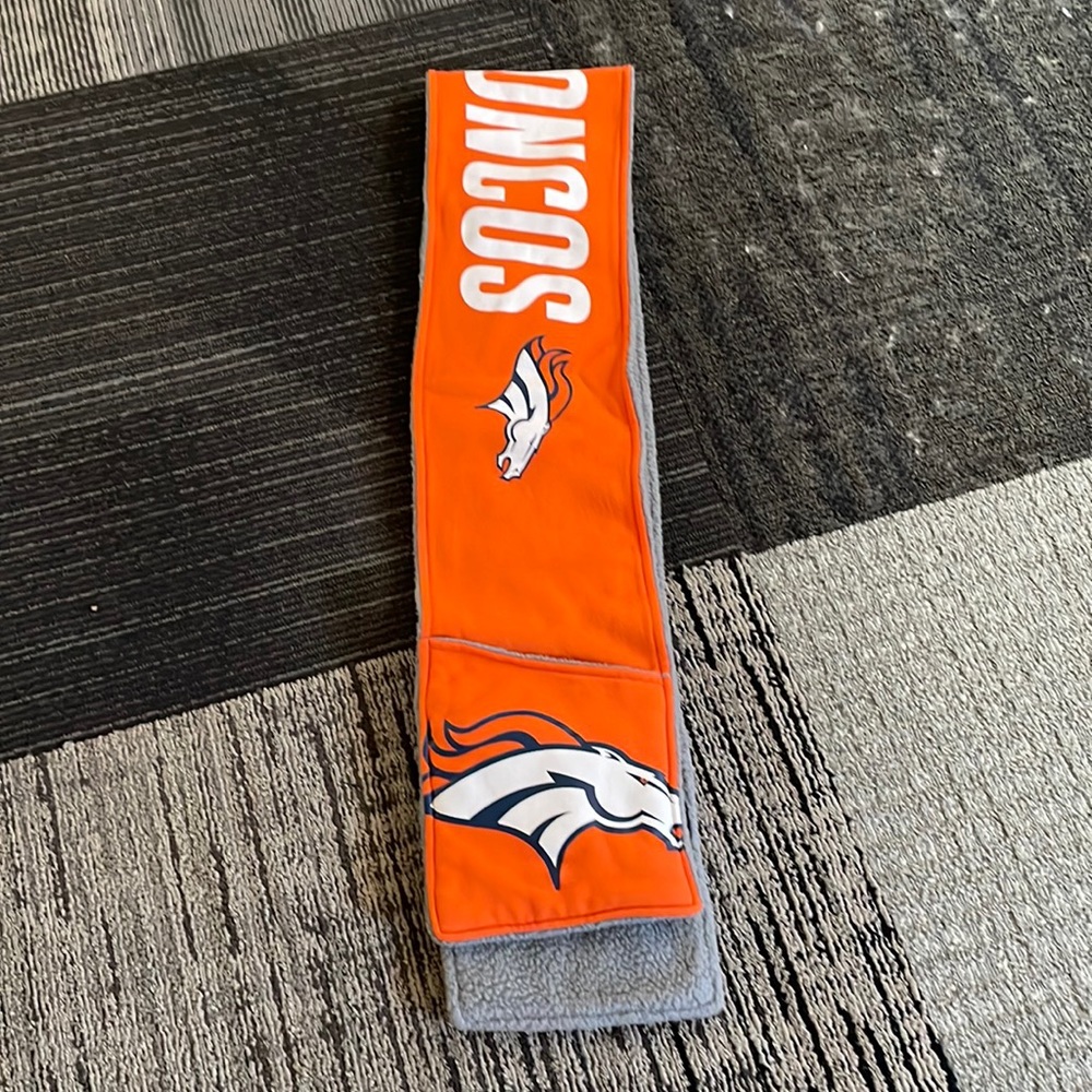 Large Broncos Scarf. With pockets.